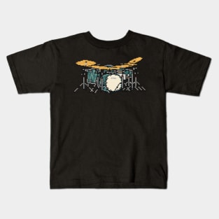 Pixel Blue Steel Drums Kids T-Shirt